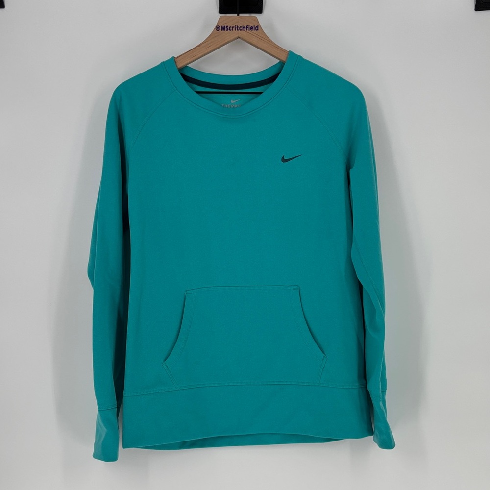 Nike large Teal Crew Sweatshirt thumb holes